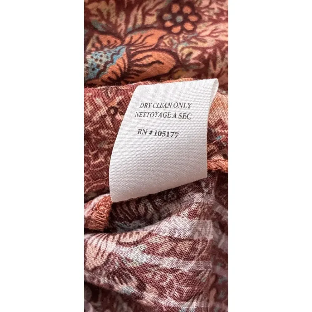 Ulla Johnson Sandalwood Long-Sleeve Manet Blouse Floral Print Rust Color Size 4